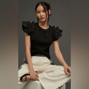 Maeve Woven Ruffle Sleeved Top